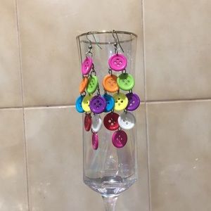 Rainbow buttons earrings